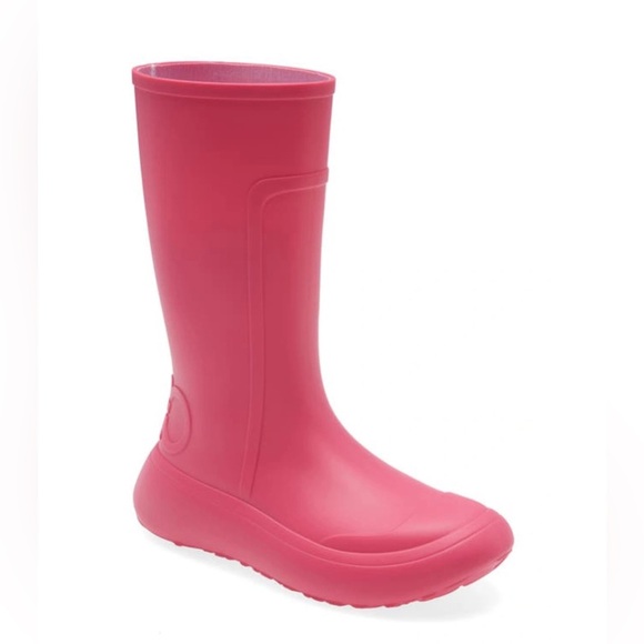 Gancini Raised-logo Rain Boots In Hot Pink - Picture 1 of 7